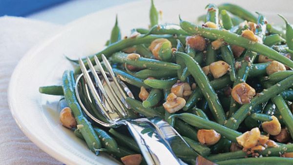 green bean and hazelnut