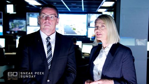 Detective Inspector Damien Hansen with Tara Brown. Picture: 60 Minutes