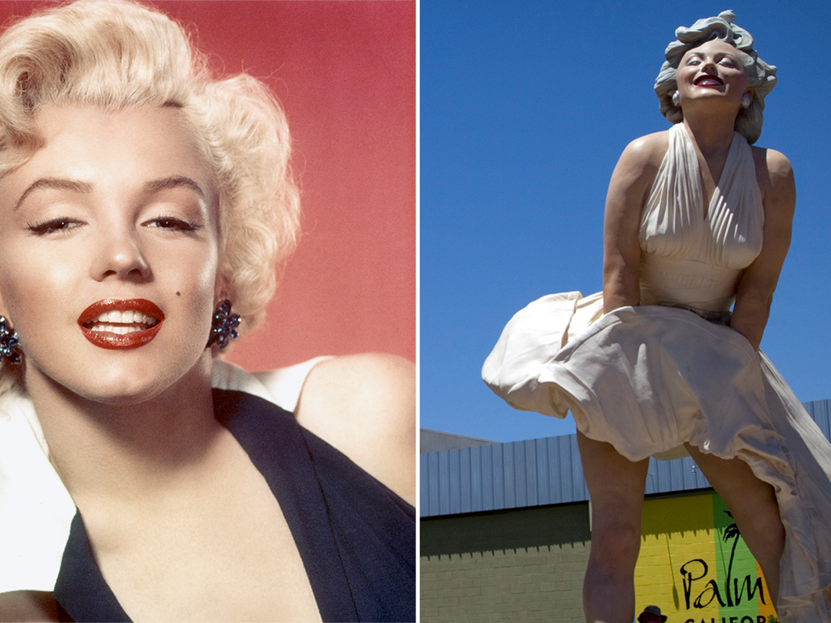 Marilyn takes a shower! Giant Monroe statue is hosed down in Palm Springs