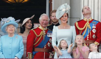 Members of the royal family attend the annual Trooping the Colour Ceremony in London, Saturday, June 9, 2018.(AP Photo/Frank Augstein)
