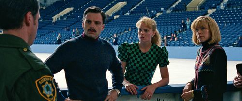 ebastian Stan as Jeff Gillooly, from left, Robbie as Tonya Harding and Julianne Nicholson as Diane Rawlinson in a scene from I, Tonya. (AAP)
