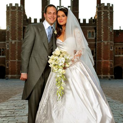 Lord Freddie Windsor and wife Sophie Winkleman after their wedding in the Chapel Royal at Hampton Court Palace on September 12, 2009 in Richmond upon Thames, England.  