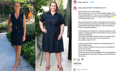 Jelena Dokic has taken to social media to address the relententless criticism about her weight.