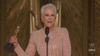 Jamie Lee Curtis wins Best Supporting Actress at the 2023 Oscars.