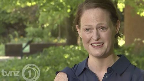 New Zealand nurse Jenny McGee speaks about her efforts to help save coronavirus patient British Prime Minister Boris Johnson during an interview in London. 