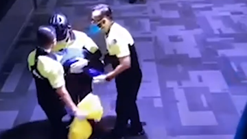 Footage has been released showing the moments after a baby was found at Doha Airport.