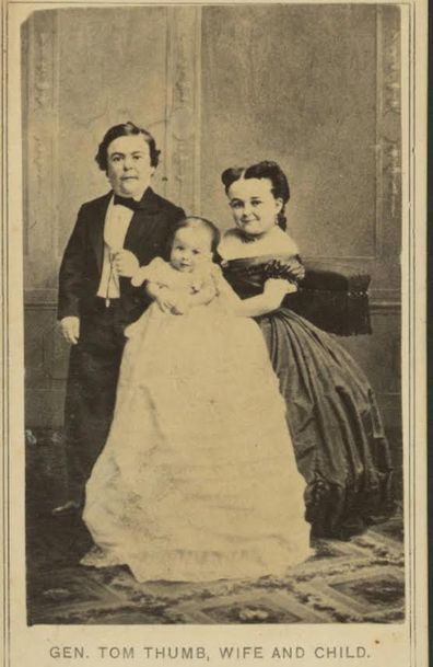 General Tom Thumb, wife and child: circa 1860s.