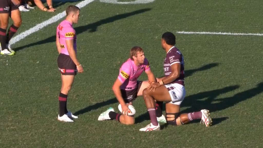 Sea Eagles star Reuben Garrick knocked out in scary scenes against Panthers