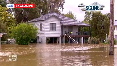 At least 77 homes need to be evacuated due to dangerous flash flooding in the Upper Hunter region town of Scone in New South Wales.