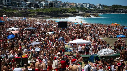 Christmas Day celebrations at Bronte Beach