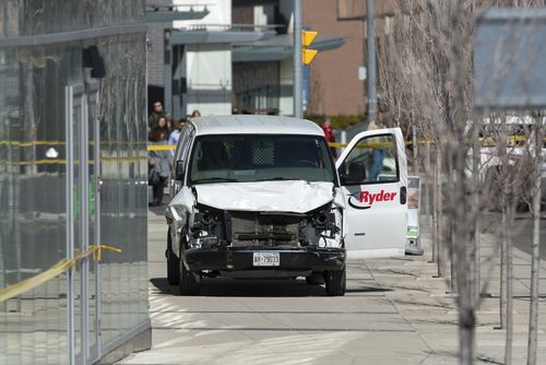 He's accused of using a white rental van to slam into at least 25 pedestrians. 