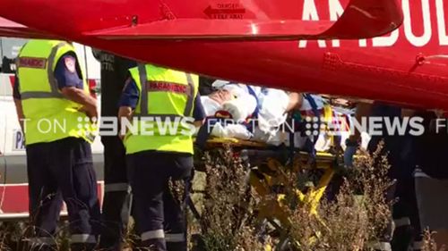 Two men remain were airlifted to The Alfred Hospital with serious injuries. (9NEWS)