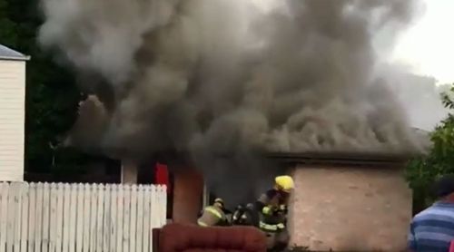 Fire fighters arrived to find the home well alight. (Supplied)