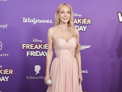 Lindsay Lohan at the premiere of Freakier Friday on July 22, 2025, at the El Capitan Theatre in Los Angeles. 