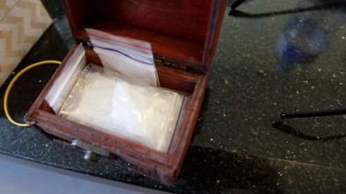 More than half a kilo of ice was uncovered by detectives.