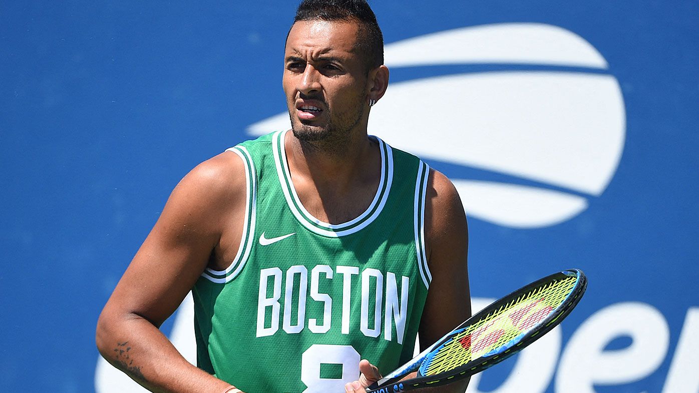 Nick Kyrgios practicing before the US Open