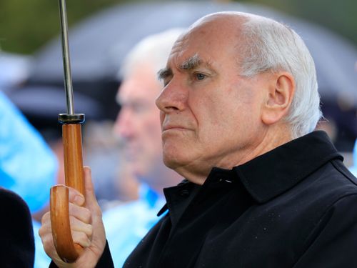 Former PM John Howard attends a Port Arthur massacre anniversary.