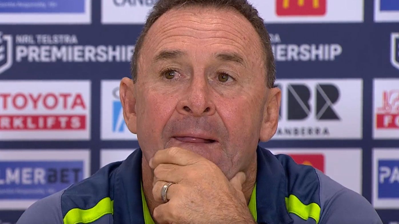 'Embarrassed' Ricky Stuart issues heartfelt apology to Raiders fans after second-half capitulation