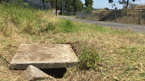 The drain near the M7 cycle path where a newborn Sydney baby was found dumped. (AAP)