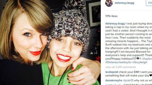 Taylor Swift offers Christmas surprise to young girl battling cancer 