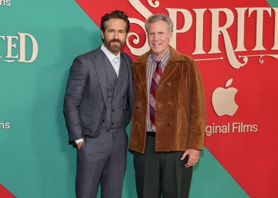 Ryan Reynolds and Will Ferrell attend Apple Original Film's "Spirited" New York Premiere at Alice Tully Hall, Lincoln Center on November 07, 2022 in New York City. 