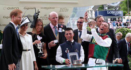 The Duke and Duchess of Sussex were on hand to give out the winning trophy. Picture: Getty