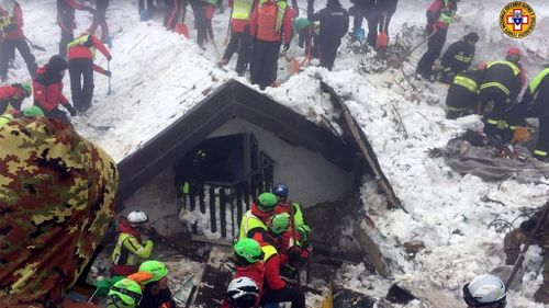 Emergency response helicopter crashes near Italy avalanche site