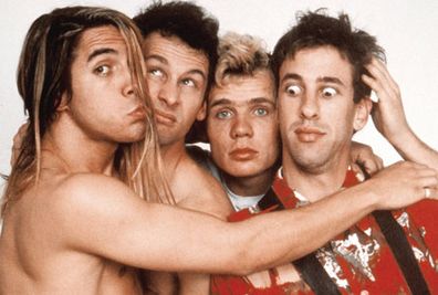 The 1985 incarnation of the Red Hot Chili Peppers &mdash; Anthony Kiedis, Cliff Martinez, Flea and the late Hillel Slovak. (Getty)