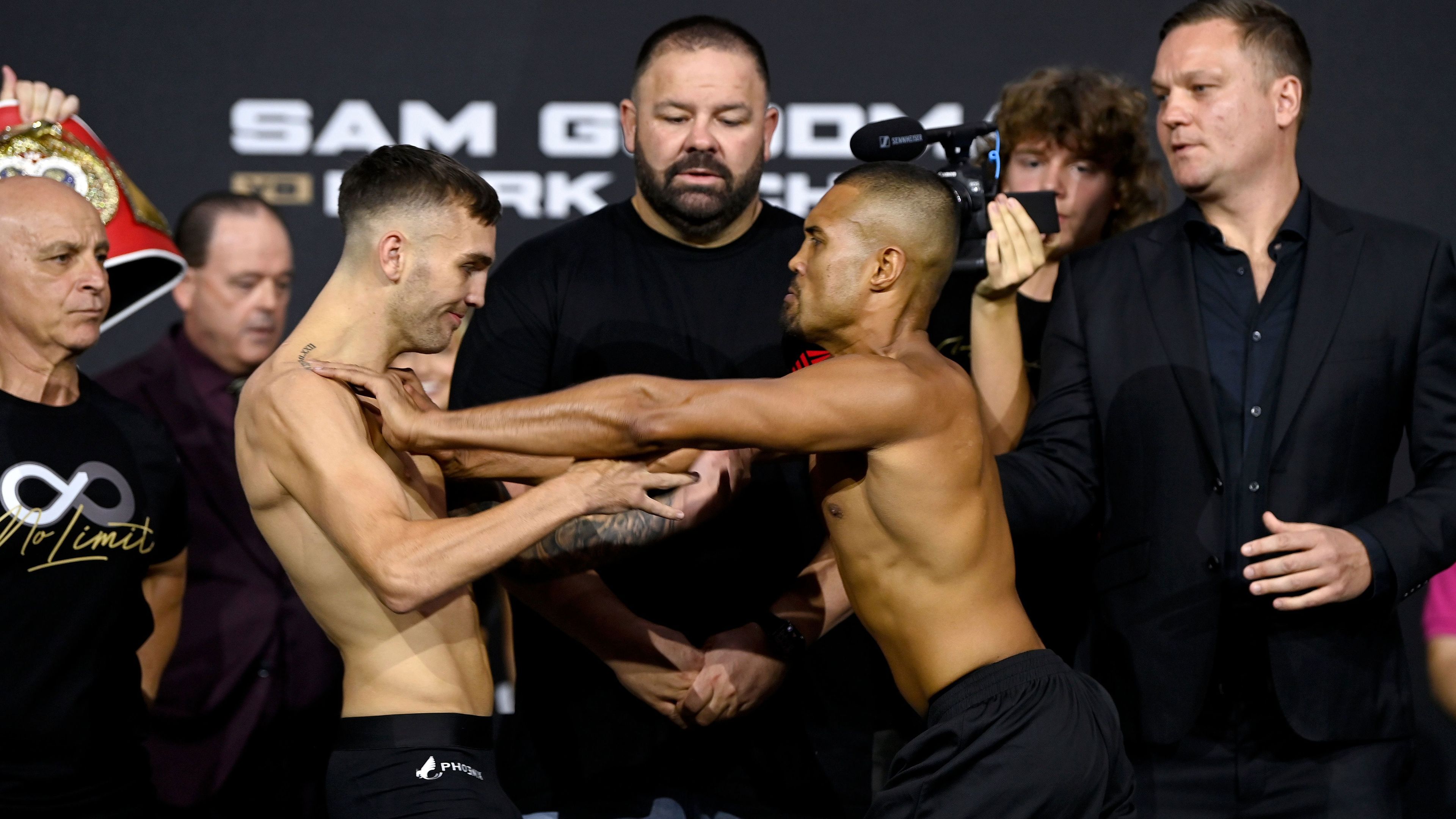 'Scumbags': Mark Schleibs and Sam Goodman's weigh-in turns physical after 'low blow' comments