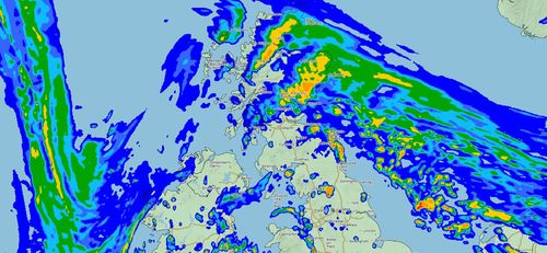 Rain forecast map of Storm Babet Friday October 20