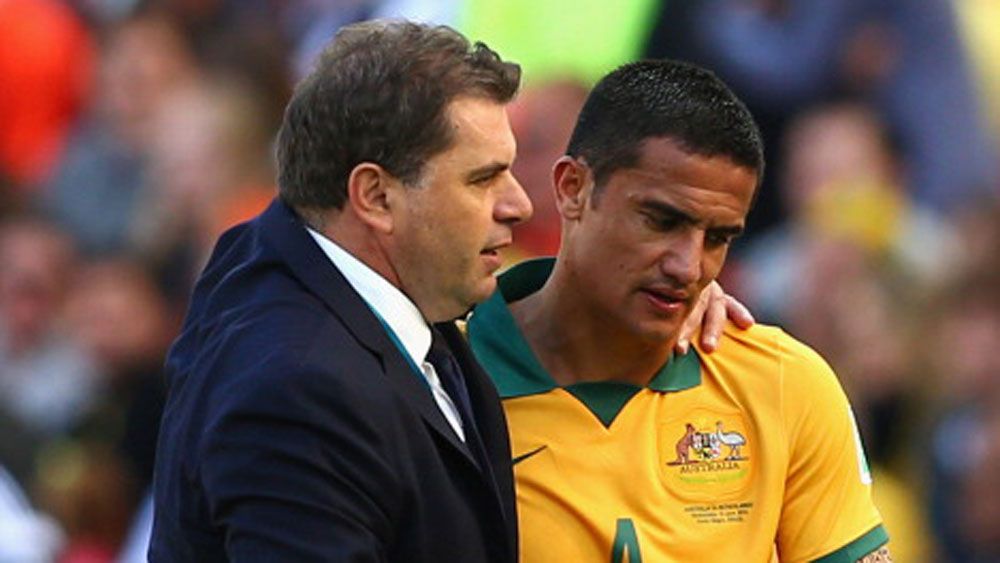 Ange Postecoglou and Tim Cahill. (Getty)