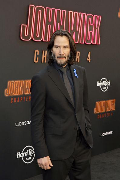 Why Keanu Reeves wore blue ribbon to 'John Wick 4' premiere - Los Angeles  Times