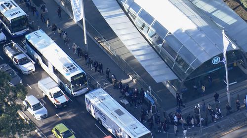 There were massive queues in Sydney's north during peak hour after a train breakdown.