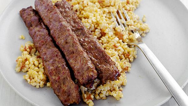 Burghul pilaf (pictured with Adana kofte)