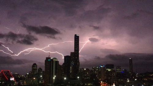 A thunderstorm like this one in 2015 is forecast to hit Brisbane tonight.