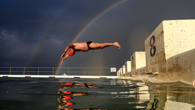 'Somewhere under the rainbow'  taken at Merewether Ocean Bath, Newcastle 