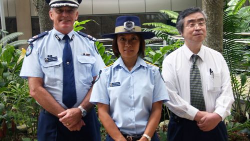 A snapshot from early in PLO Berry's career with Queensland Police. (Keiko Berry/Queensland Police Service)