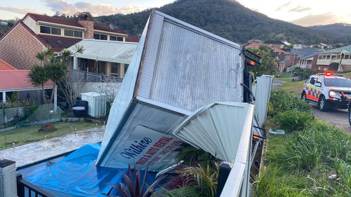 A New South Wales driver has escaped injury after he crashed a hire truck into a backyard pool.