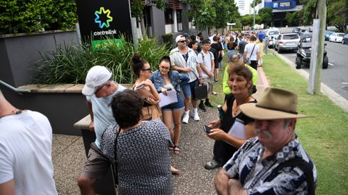 Centrelink queues on the Gold Coast