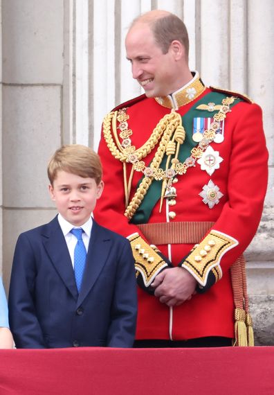 Prince William, Duke of Cambridge and Prince George of Cambridge during Trooping The Colour
