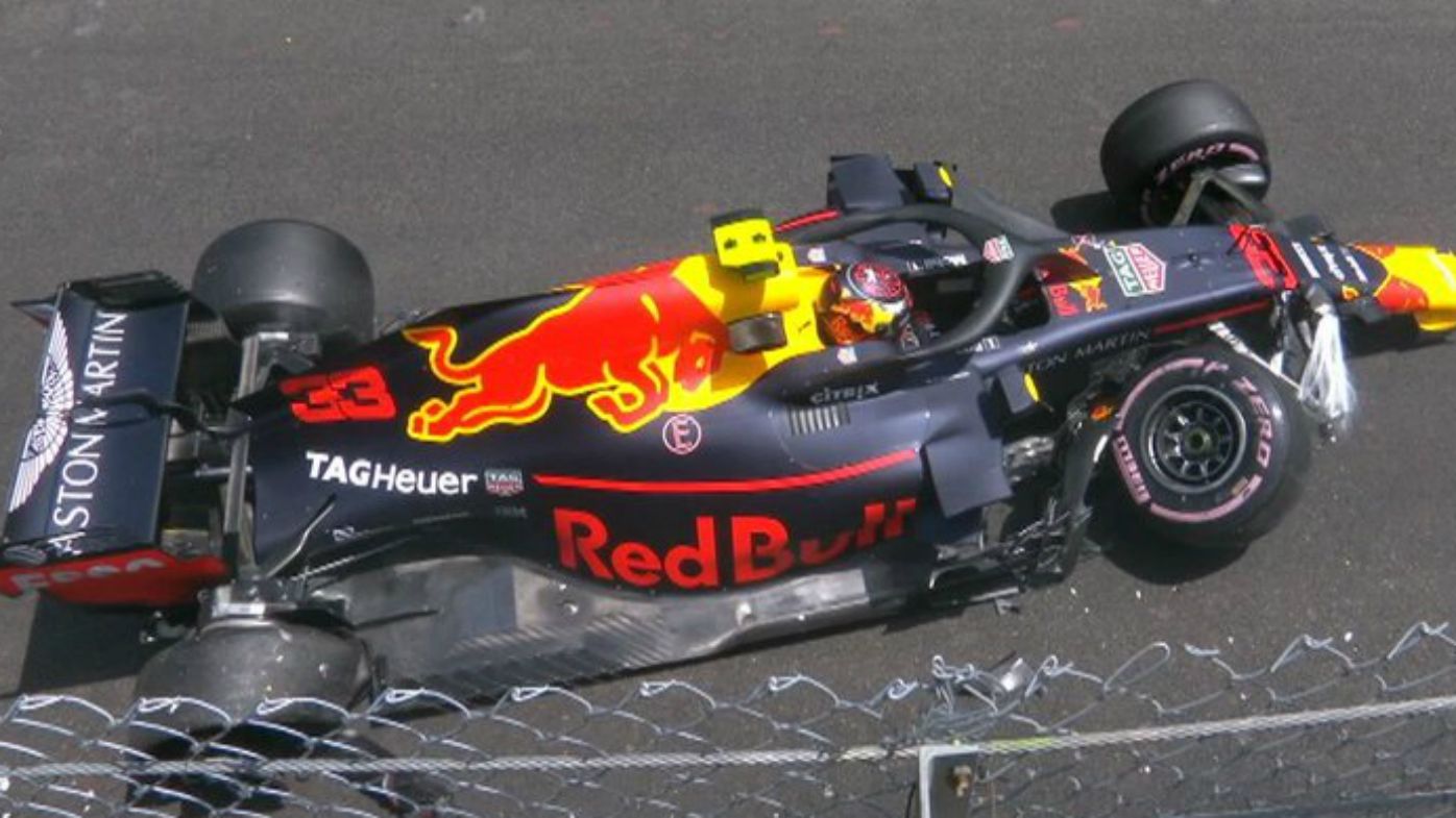 Max Verstappen crashes out as Daniel Ricciardo records fastest practice time at Monaco GP