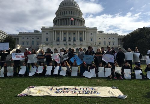 The protestors gathered outside the US Capitol. (AAP)