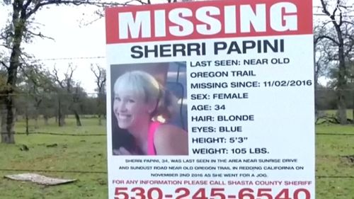 A sign on a fence hoping to help find Sherri Papini. Source: ABC