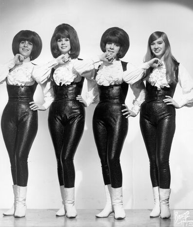 (From left) Mary Ann Ganser, Betty Weiss, Marge Ganser and Mary Weiss of The Shangri-Las pose for a portrait Circa 1964 in New York City.