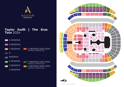 Accor Stadium seating map for Taylor Swift Eras Tour