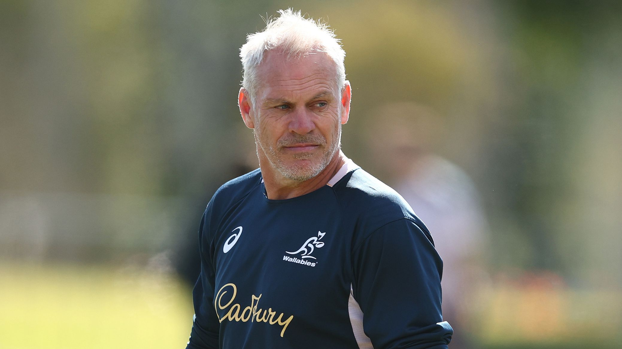 Wallabies attack coach Brad Davis during a training session at Sanctuary Cove.