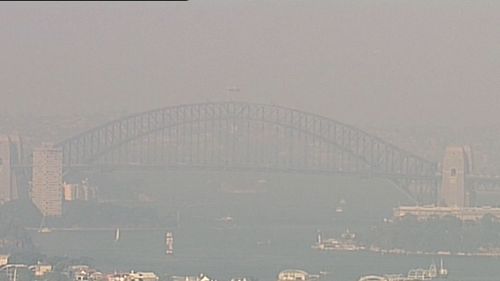 A haze of smoke swept over the Sydney Harbour yesterday.