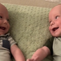 The moment twins recognise each other for the first time