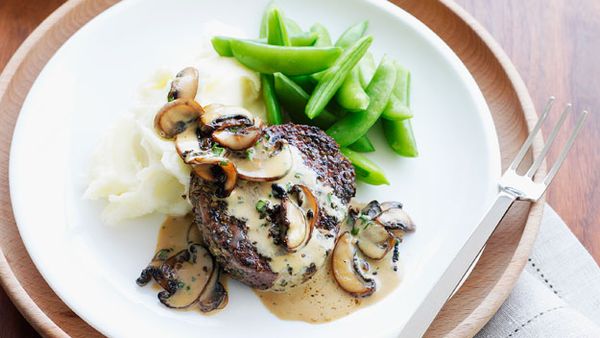 Pepper Steaks With Mushroom Sauce And Creamy Mash 9kitchen