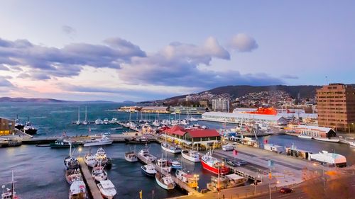 scenery of hobart harbor in tasmania, australia